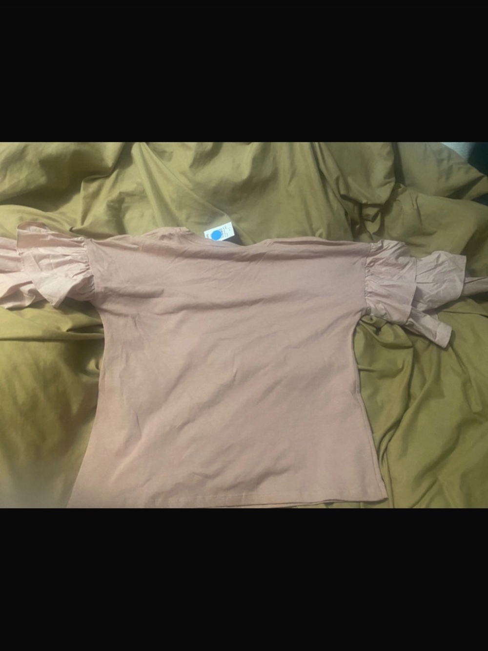 English Factory Blush Pink Ruffle Sleeve Top